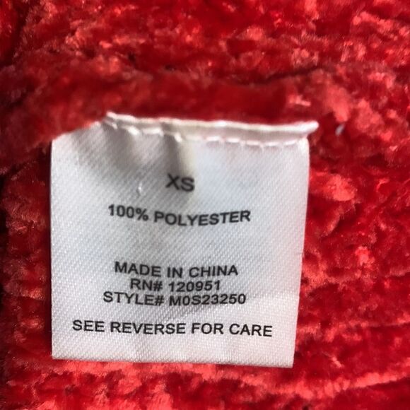 Pink Rose Women’s RedCropped Chenille Turtleneck Sweater XS - Picture 4 of 5